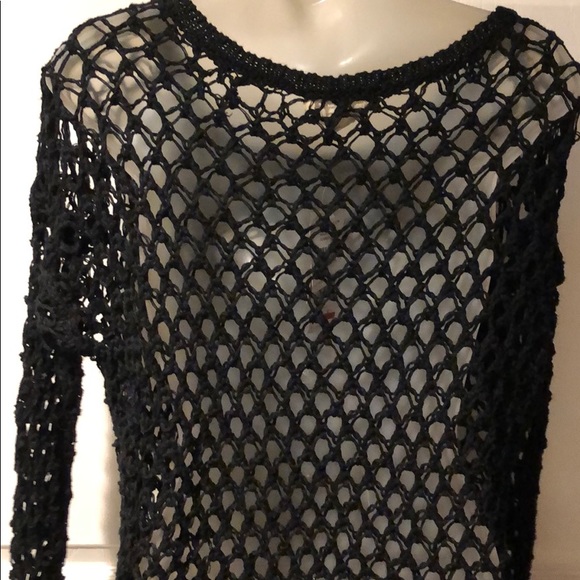 Black Fishnet Sweater Ralph Lauren NWT x/s Supply - Picture 7 of 8